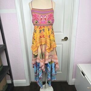 farm rio blue tile dream sleeveless maxi dress FARM Rio Multicolor Dream Landscape Organic Cotton Sleeveless Maxi Dress, Dream Landscape Multicolor / L